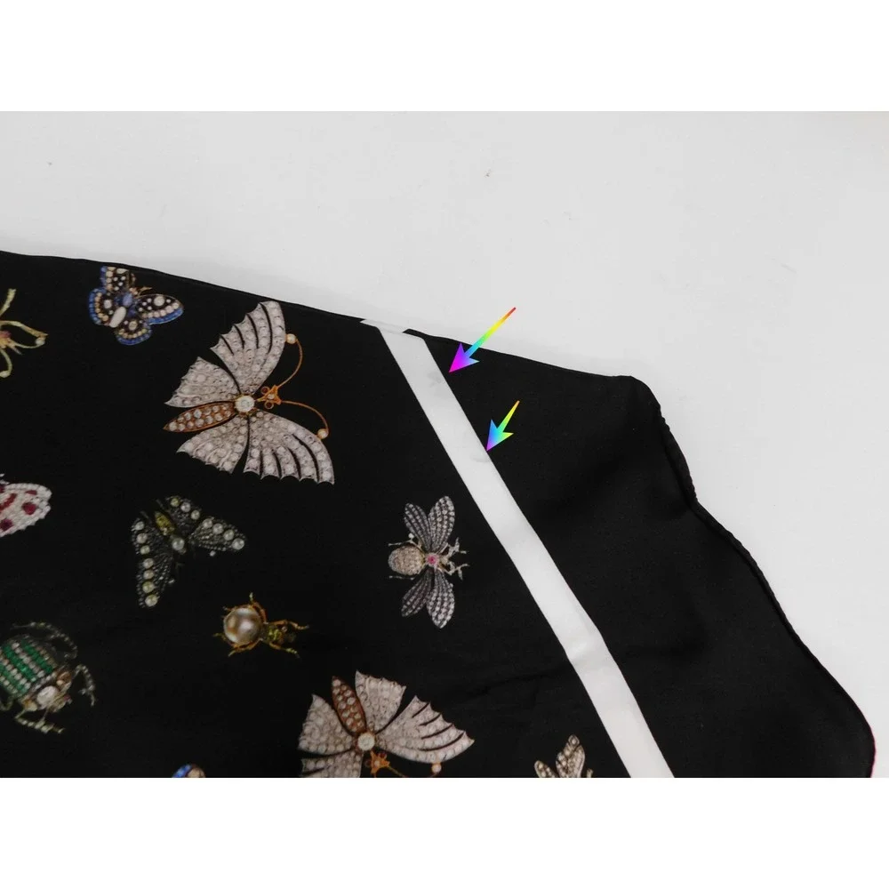 ERMANNO‎ SCERVINO 100% Silk Scarf Black Multi Insect